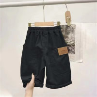 Boys' summer pants shorts for middle and large children Korean style loose stylish children's shorts thin trendy boys overalls  Black