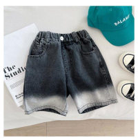 Summer new children's pants children's Korean style gradient denim shorts  Black