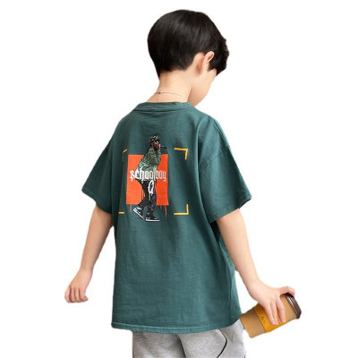 Camiseta de manga corta para niños, novedad de verano, tops de verano para niños medianos y grandes, ropa para niños de media manga de estilo coreano para niños, venta al por mayor de moda