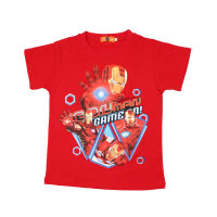 Ropa de verano para niños, camisetas de manga corta para niños, ropa de nuevo estilo de algodón puro, tops para niños  rojo