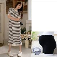 Summer new maternity dress fashion suit short-sleeved fashion Internet celebrity style pregnancy skirt summer trendy outing top  White