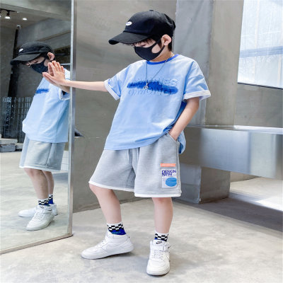 Novo estilo moderno e legal menino de rua bonito roupas de verão infantis