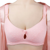 Mother's nursing underwear dual-purpose front buckle wide shoulder straps confinement feeding bra pregnancy steel ring gathered bra  Pink