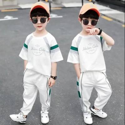 Boys summer suit handsome loose sports Korean version baby summer children's short-sleeved two-piece suit
