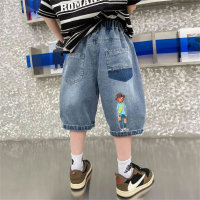 Children's clothing boys denim shorts summer boys shorts thin section medium and large children's summer clothing  Blue