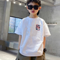 Boys' T-shirt short-sleeved 2023 new summer style medium and large children's thin half-sleeved ins children's popular street fashion brand summer clothes  Multicolor
