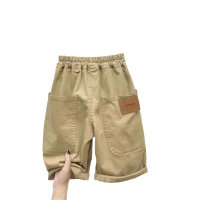 Boys' summer pants shorts for middle and large children Korean style loose stylish children's shorts thin trendy boys overalls  Khaki