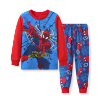 New style children's clothing boys baby various cartoon style underwear home clothes suit children's pajamas Y1  Blue
