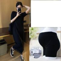 Summer new maternity dress fashion suit short-sleeved fashion Internet celebrity style pregnancy skirt summer trendy outing top  Black