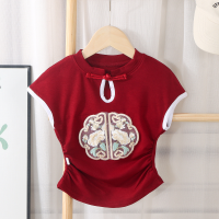 Neues modales kurzärmliges Baby-T-Shirt im koreanischen Stil  Burgund