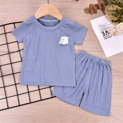 Children's short-sleeved suits, facial mask, girls' summer clothes, boys' T-shirts, baby clothes, Korean children's clothes