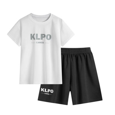 Boys ice silk mesh sports suit summer new thin medium and large children's quick-drying clothes children's short-sleeved shorts two-piece suit
