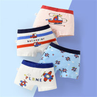 4-pack boys' cotton underwear, medium and large children's boxer shorts, children's printed underwear  Multicolor