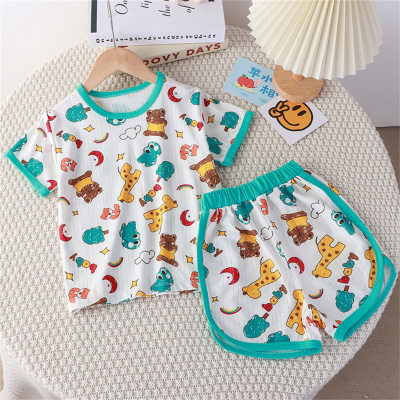 Children's short-sleeved suit thin home Korean style children's clothing home clothes