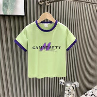 Children's pure cotton short-sleeved T-shirt summer fashion round neck T-shirt  Green