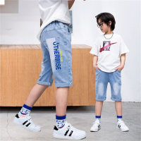 Children's clothing, boys' summer medium and large children's thin jeans  Multicolor