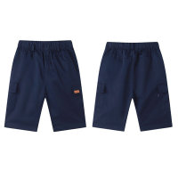 Boys' shorts, summer outer wear, thin medium and large children's summer trousers, children's medium trousers, summer overalls, three-quarter trousers, trendy  Navy Blue
