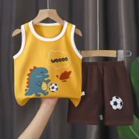 Children vest suits a summer cotton new boys baby clothing children's clothing  Yellow
