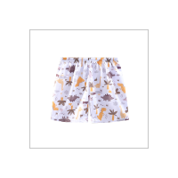 Children's Thin Cotton Silk Printed Loose Casual Pants Beach Shorts  Khaki