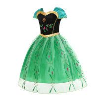 Vestido plissado verde para meninas vestido de performance  Verde