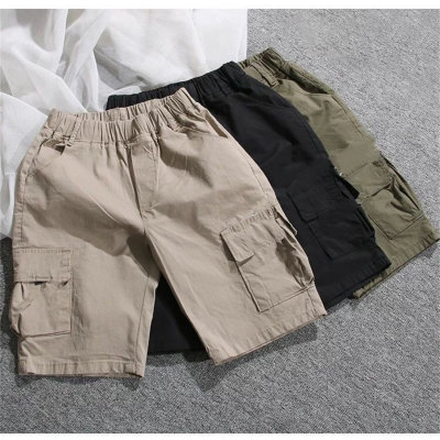 Boys' shorts, children's mid-length pants, pure cotton summer new style, loose and popular for middle and large children, fashionable mid-length pants