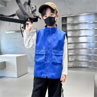 Boys work style vest vest baby coat set 2 pieces  Blue