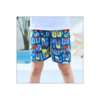 Summer children's thin printed beach shorts  Blue