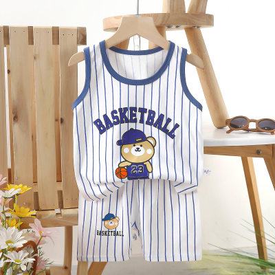 Children's vest set pure cotton girls summer clothing Korean style children's clothing new style