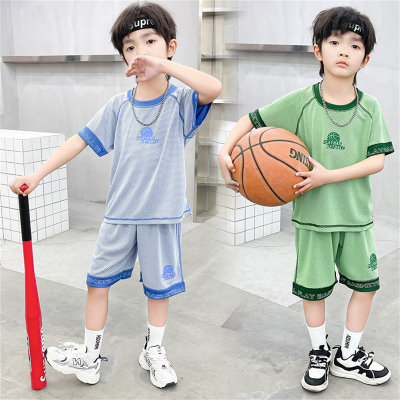 Children's short-sleeved jersey suit, boys' mesh quick-drying jersey, big children's quick-drying training suit, youth sports short-sleeved jersey