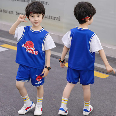 Meninos esportes roupas de secagem rápida terno de duas peças meninos verão uniforme de basquete