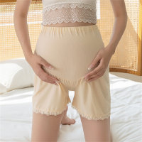 Leggings de maternidad, finos de verano, se pueden usar fuera de ropa de maternidad de talla grande, pantalones de seguridad de maternidad antiexposición  Albaricoque
