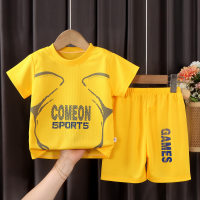 New children's basketball uniforms for boys and girls, summer quick-drying mesh suits for older children, short-sleeved sportswear for children  Yellow