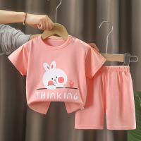 Ropa de verano para niñas, camisetas para niños, ropa para bebés, pantalones cortos de estilo coreano para niños  Rosado