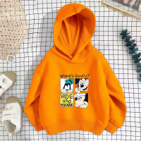 Children's clothing girls sweatshirt spring and autumn 2023 new boys' fashion pullover tops casual and stylish children's autumn clothing  Orange