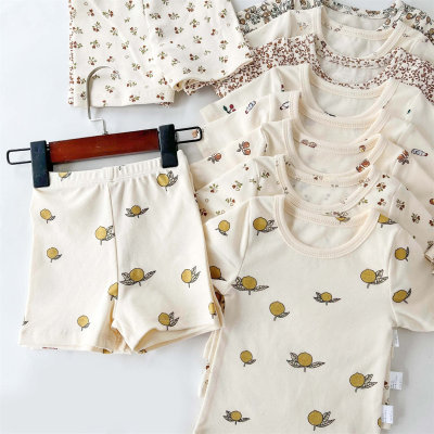 Kinderheimkleidung im dänischen Stil, Sommer-Baby-Klimaanlage, Baby-Freizeit-Kurzarm-T-Shirt, Kinderanzug