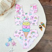 Children's swimsuit foreign trade girls one-piece swimsuit baby baby cute cartoon sleeveless briefs one-piece swimsuit  Multicolor