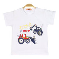 Boys summer clothing children's short-sleeved T-shirt pure cotton new style children's clothing boy tops  White