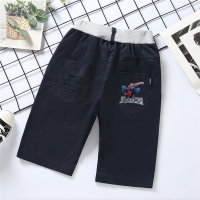 Boys' medium trousers summer thin medium and large children's cartoon pants children's medium trousers overalls  Navy Blue