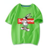 Boys T-shirt short-sleeved children's summer middle and large children's trendy brand rabbit pure cotton boy T-shirt top children's clothing  Light Green