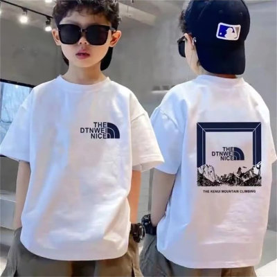 New short-sleeved T-shirt trendy brand, fashionable and handsome, medium and large children's clothing, new summer tops