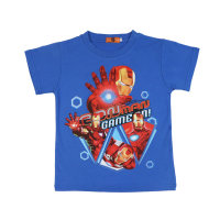 Vêtements d'été pour garçons, T-shirt à manches courtes pour enfants, en pur coton, nouveau style, vêtements pour enfants, hauts tendance spiderman  Bleu