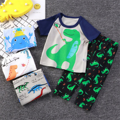 Children's summer air-conditioned clothing short-sleeved and long pants combination suit