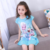 Meninas camisola de verão manga curta bebê menina dos desenhos animados bonito pijama menina anti-pontapé crianças casa  Multicolorido