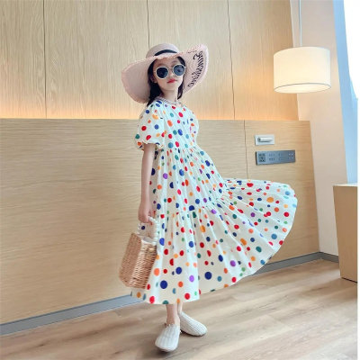 Meninas vestidos de verão crianças vestidos de princesa moda 2023 novo estilo coreano grandes roupas infantis meninas