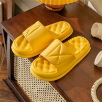 Chinelos para mulheres casa de verão interior e exterior antiderrapante casal casa de banho chinelos de fundo grosso  Amarelo