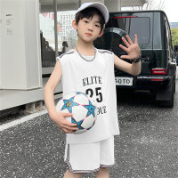 Summer children's basketball baby short-sleeved children's T-shirt l sports suit 2-piece set  White