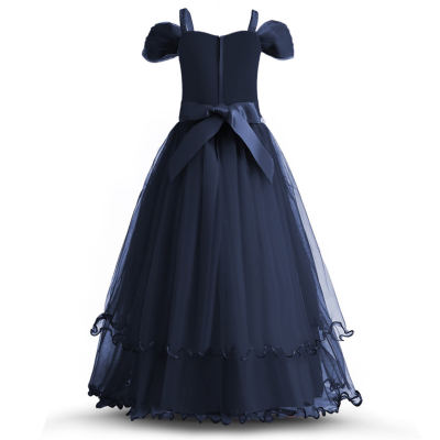 Falda de vestido de baile de anfitriona para mujer, falda de princesa de malla bordada para niños medianos y grandes, disfraz de actuación de piano para niñas