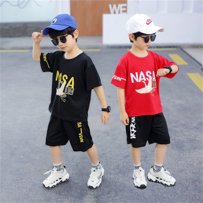 Fat children's clothing boys' short-sleeved T-shirt suit 2022 new summer big children's loose 10-13 year old boy's large size suit