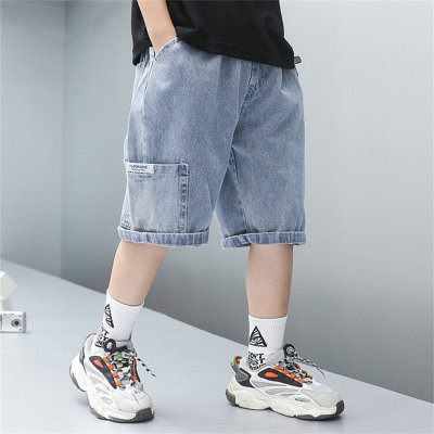 Boys' denim shorts, fashionable trousers, summer thin, stylish children's clothing, trendy boys' casual mid-length pants
