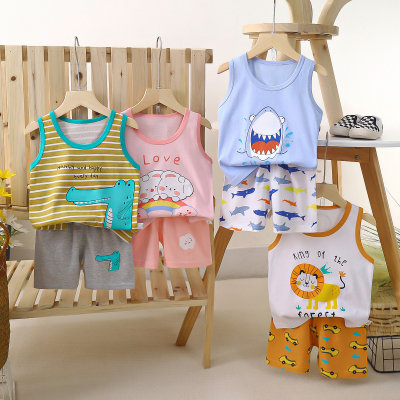 Kinderwesten-Set aus reiner Baumwolle, Sommerkleidung für Mädchen